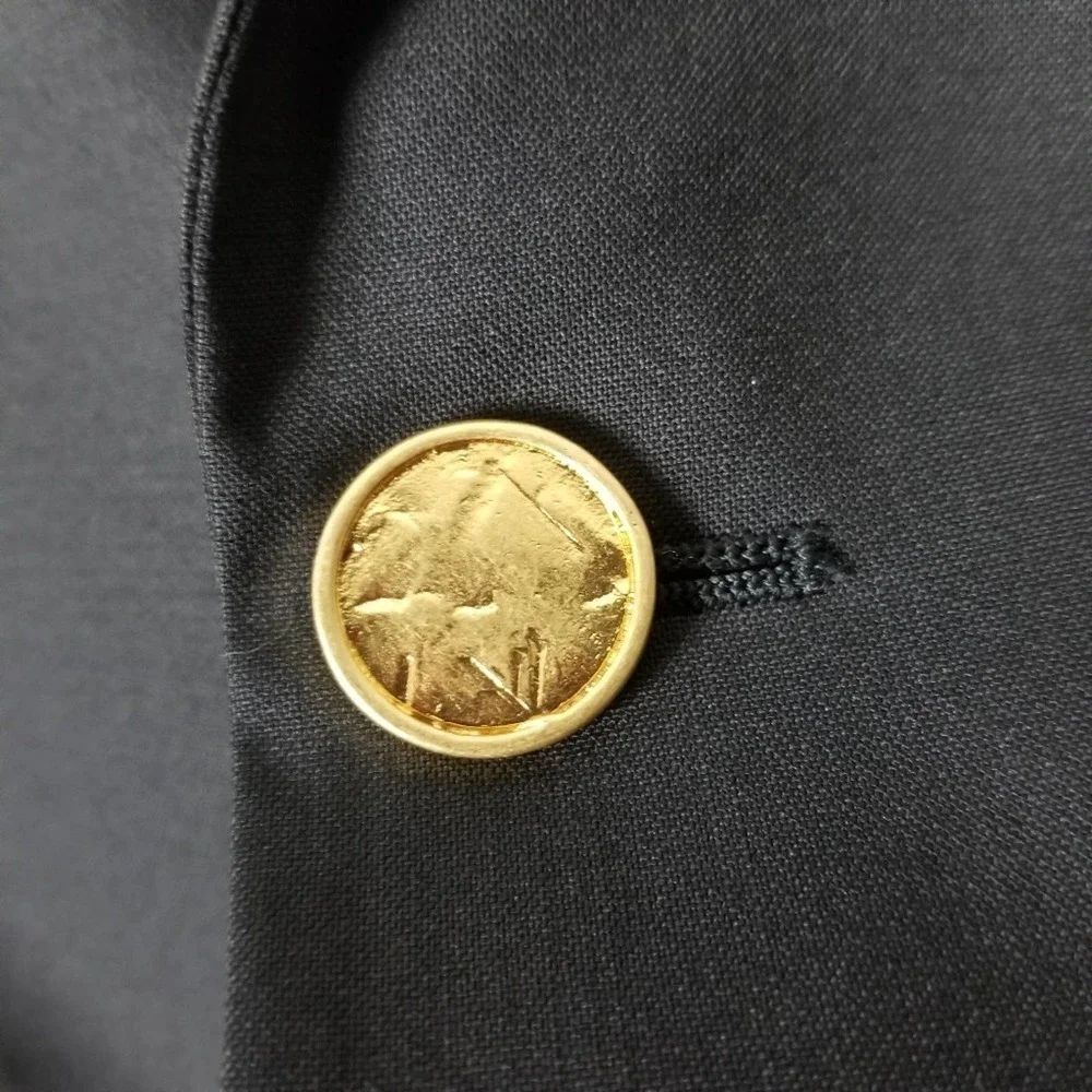 Bottega Veneta black blazer, gold buttons, size 38 IT